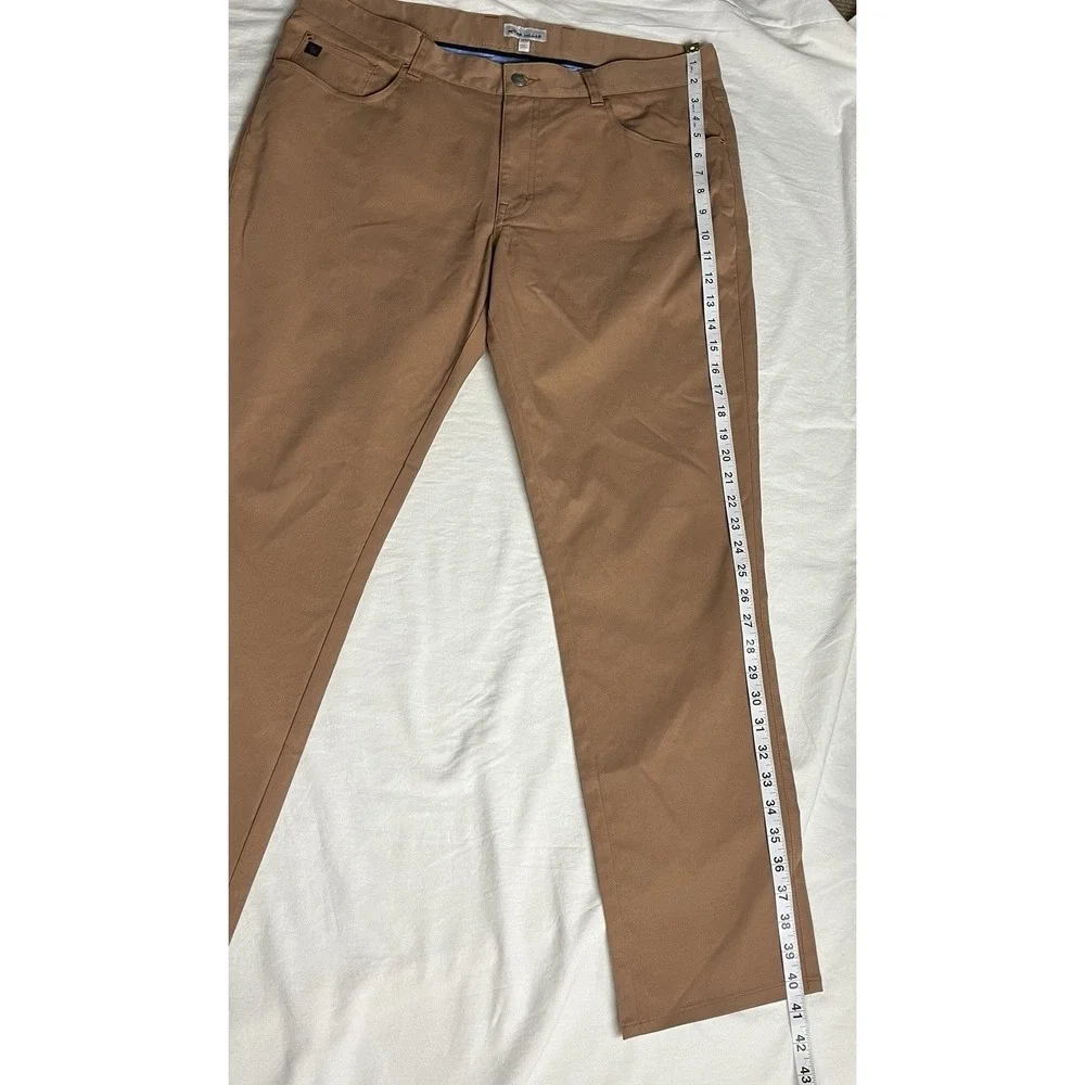 Peter Millar  Brown 36x30 Golf Performance Five-Pocket Pant Men's Cognac Brown